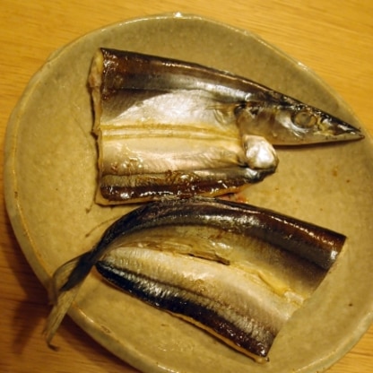 大根おろしが無くてスイマセン！
ポン酢だけで美味しく頂きました
さんまの開き、大好きです！
フライパンで焼けば、後片付け楽チンですね
ご馳走様でした☆